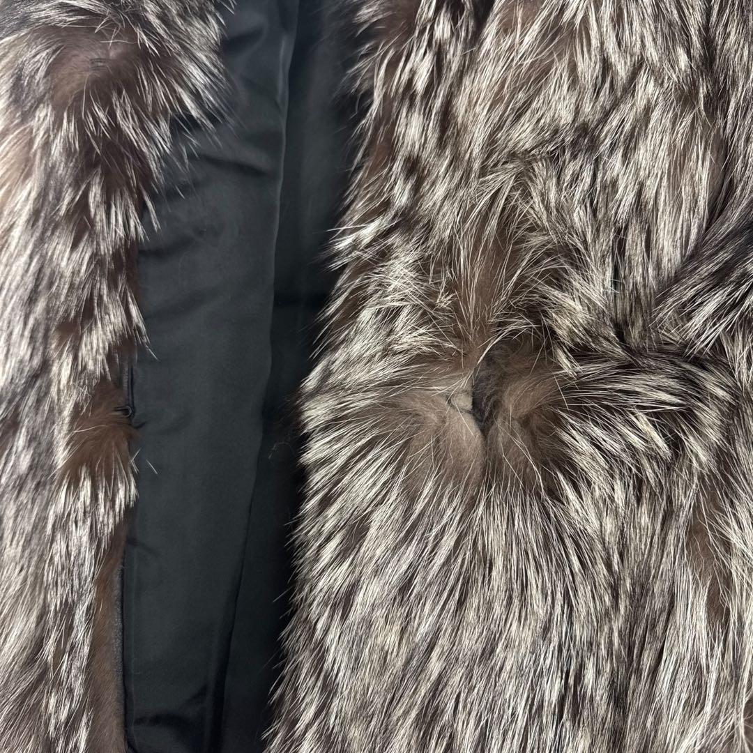 極美品 SAGA FOX 金サガ シルバーフォックスセミロングコート 毛皮 M