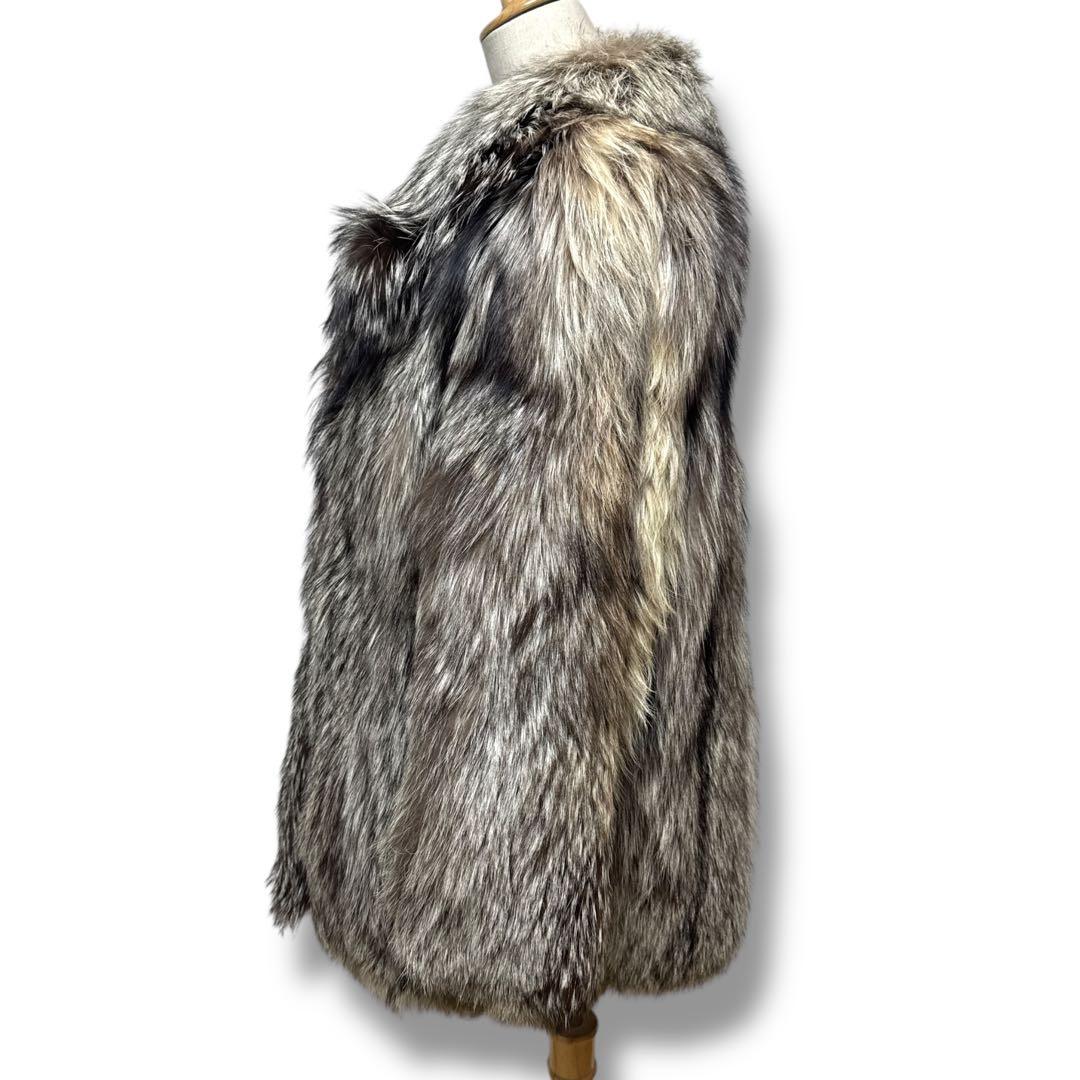 極美品 SAGA FOX 金サガ シルバーフォックスセミロングコート 毛皮 M