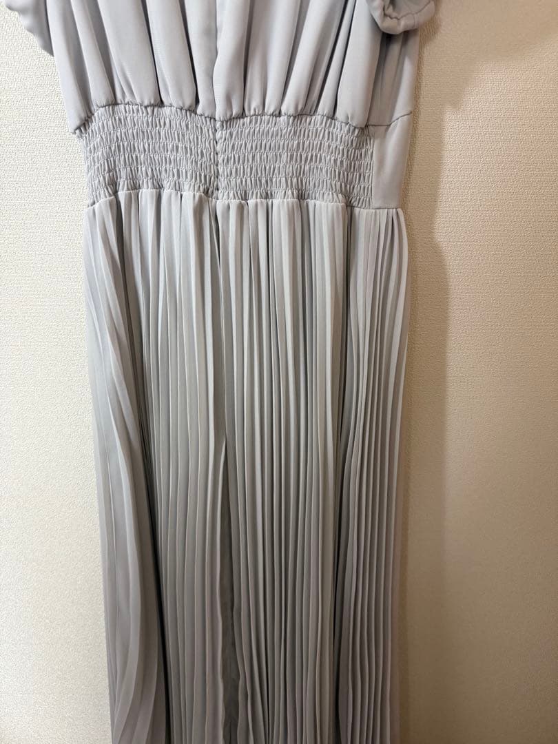 RoséMuse chiffon pleated dress グレー