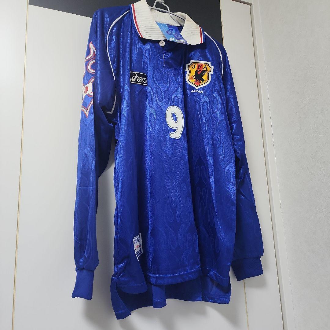 P*y様 98W杯 日本代表 炎 長袖ユニフォーム 中山雅史 ゴン中山 9 新品
