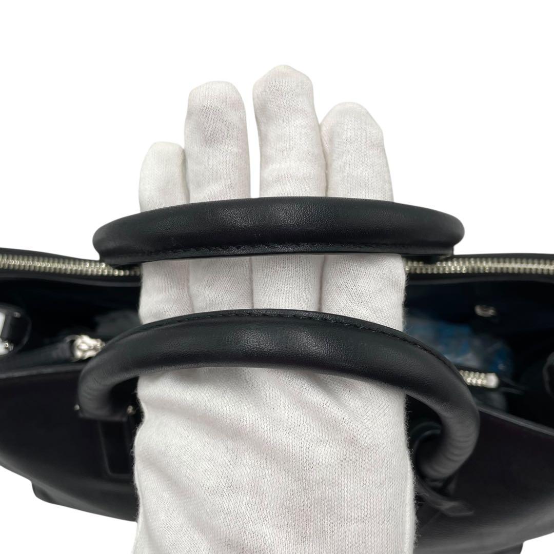 A4可 アニエスベー レザー 2way ショルダーバッグ 斜め掛け可 黒 カデナ