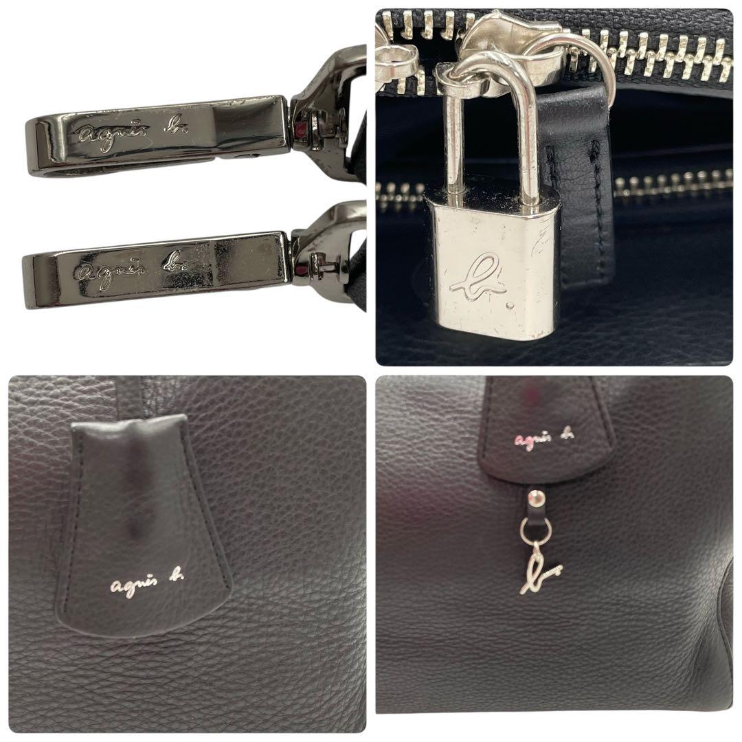 A4可 アニエスベー レザー 2way ショルダーバッグ 斜め掛け可 黒 カデナ