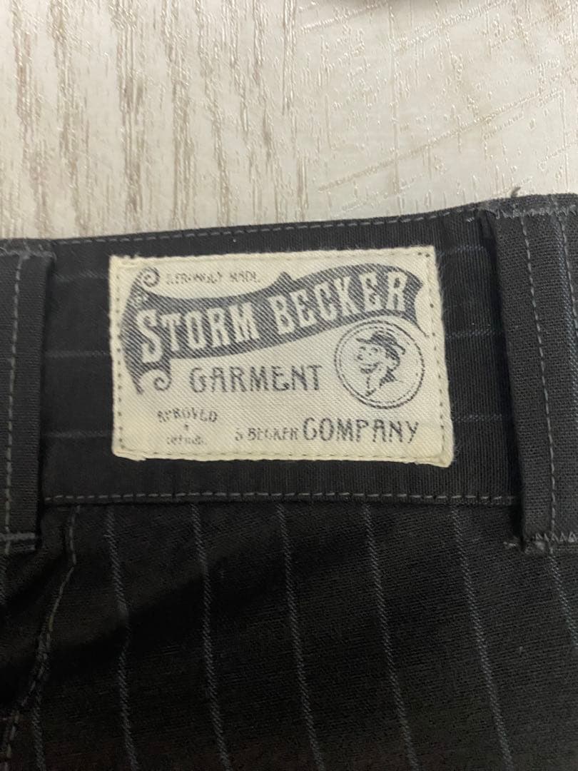 40s復刻　ワークパンツ　シンチバック　ヒッコリー　ブラウン　アメカジ