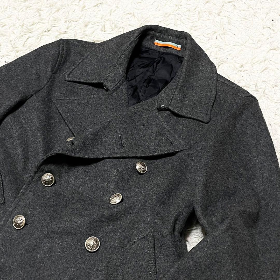 ポールスミス カシミヤ 銀ボタン Pコート ピーコート グレー サイズM