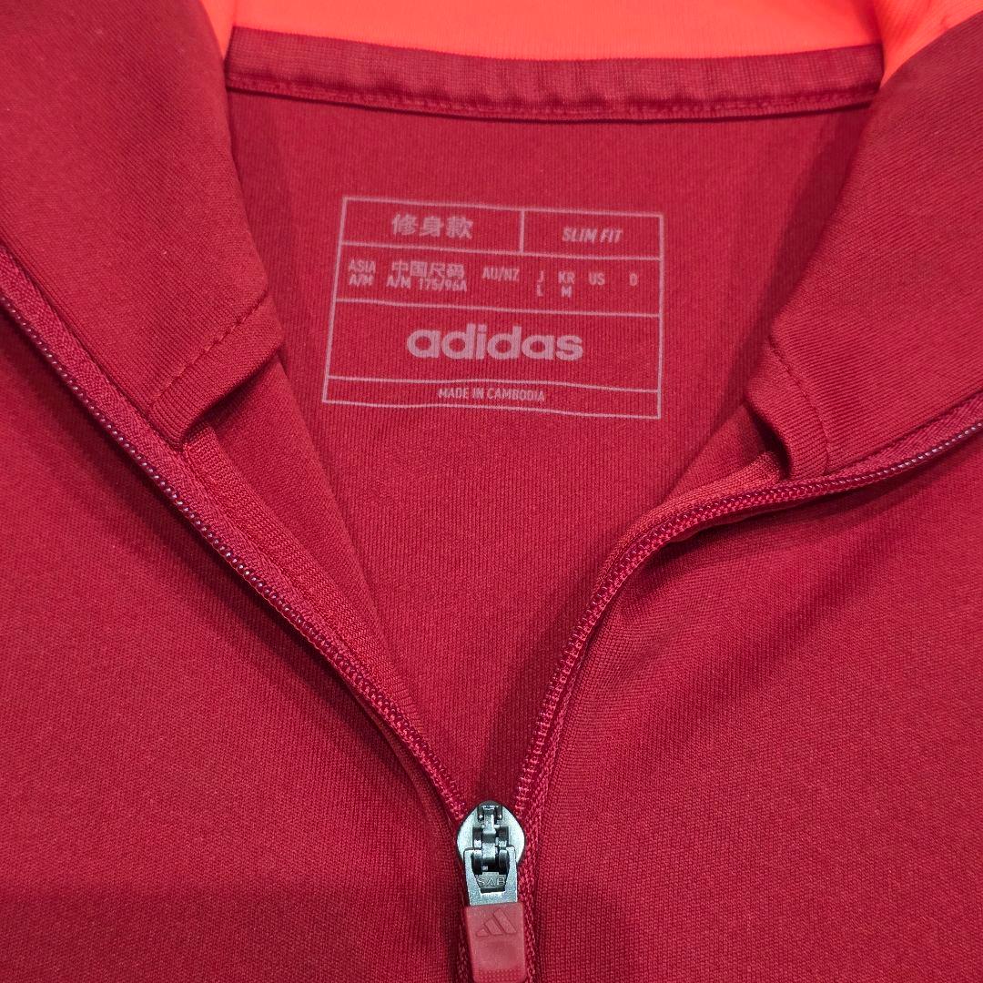 adidas　アディダス　ジャージ上下　L　XL　レッド　ハーフジップ　長袖