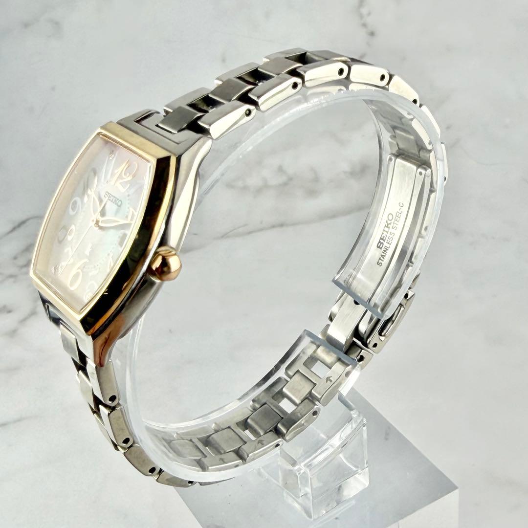 【稼働品】 セイコー ルキア ソーラー デイト シェル文字盤 V137-0CD0