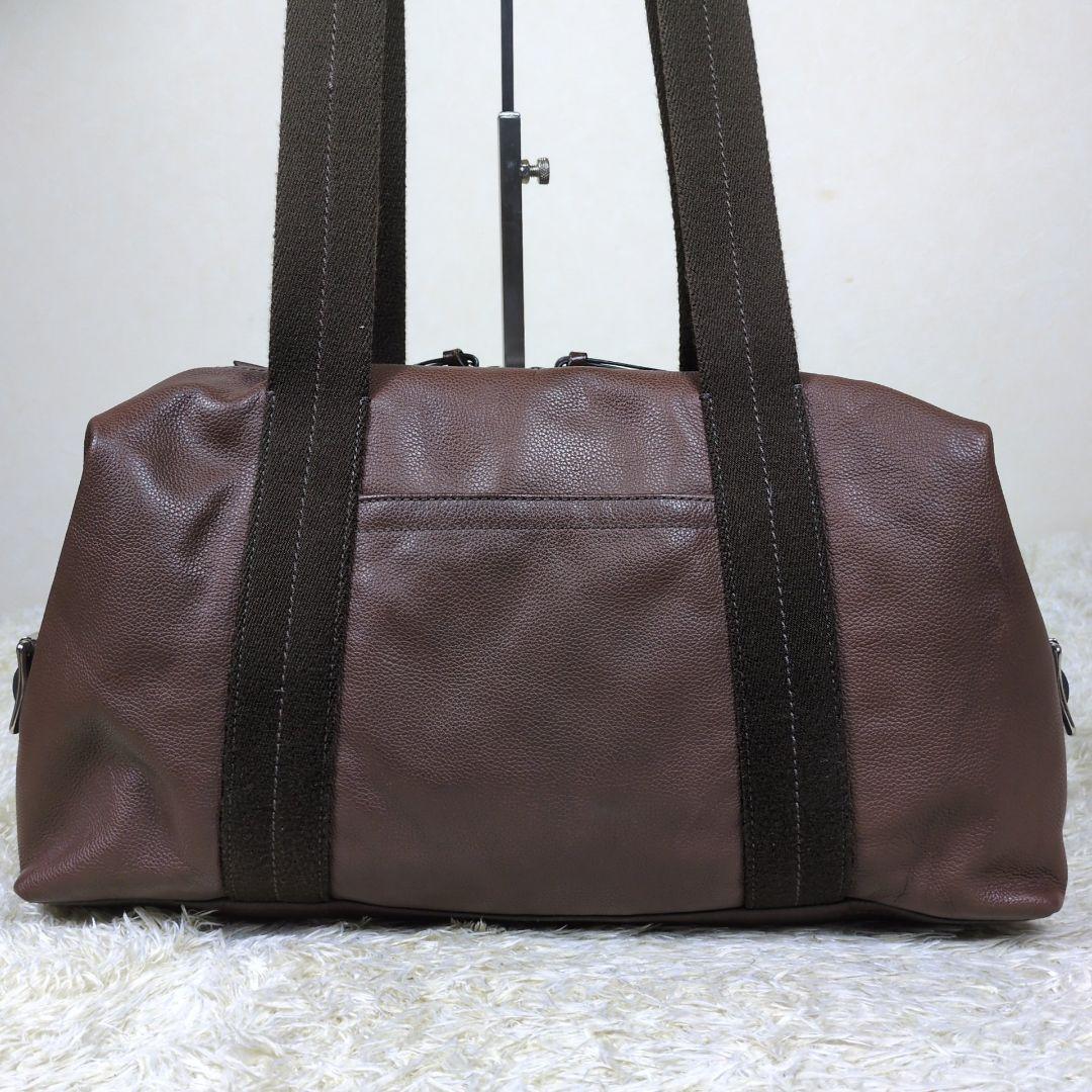 コーチ ボストンバッグ トンプソン 肩掛け レザー ダークブラウン