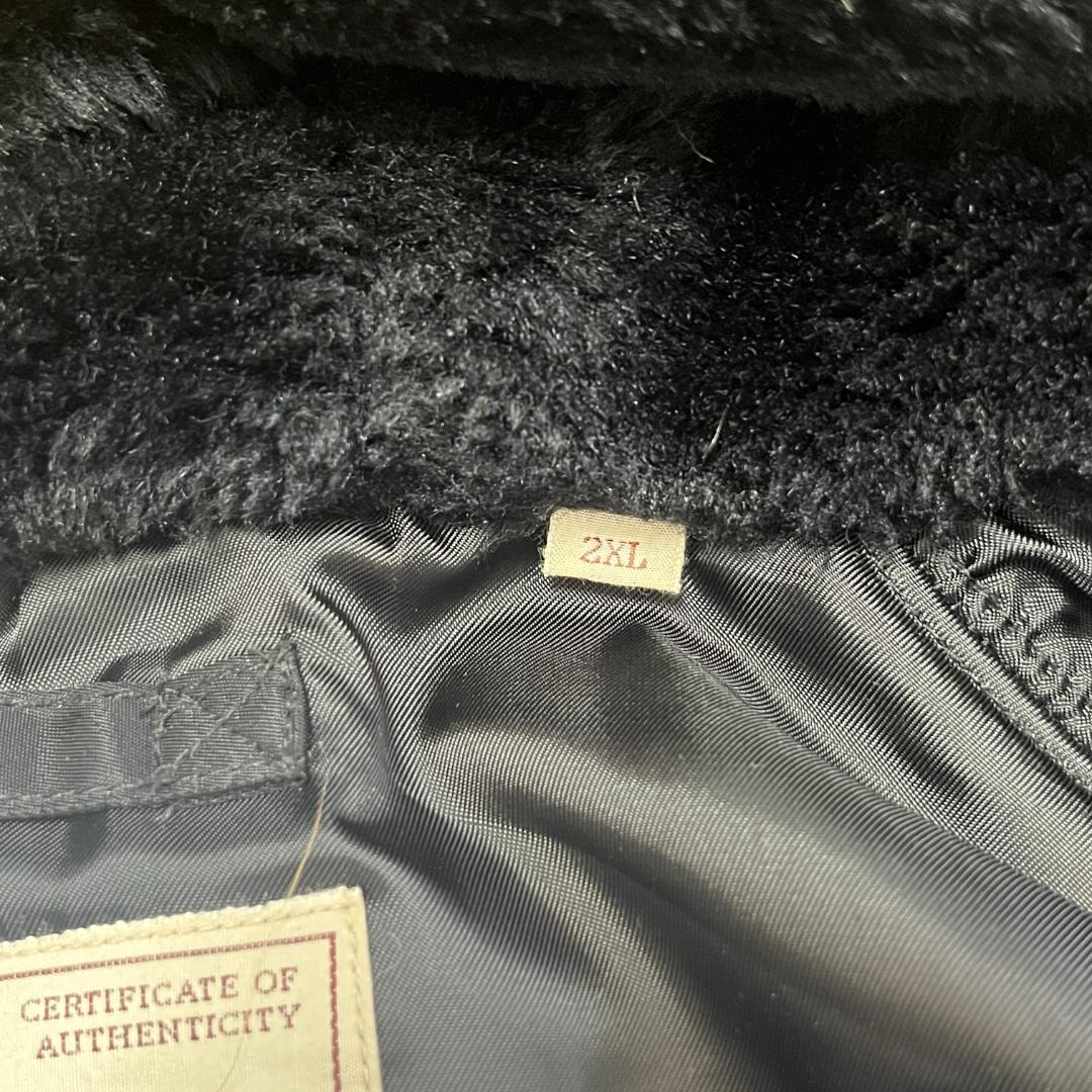 【極美品・2XL】AVIREX N-3B ブラック フライトジャケット