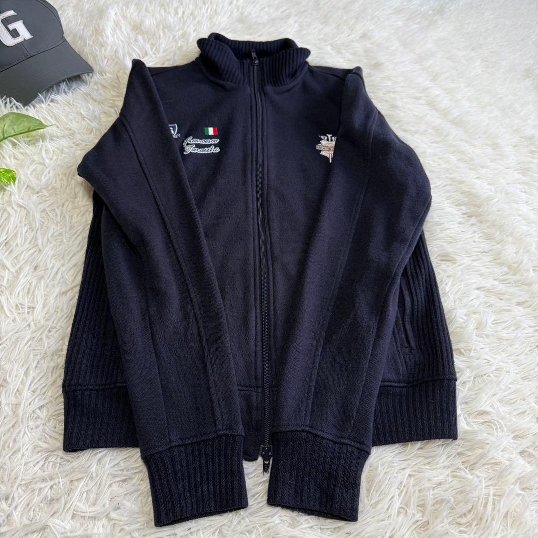 【ビームスゴルフ】美品 ジップジャケット ニット ネイビー Mサイズ メンズ