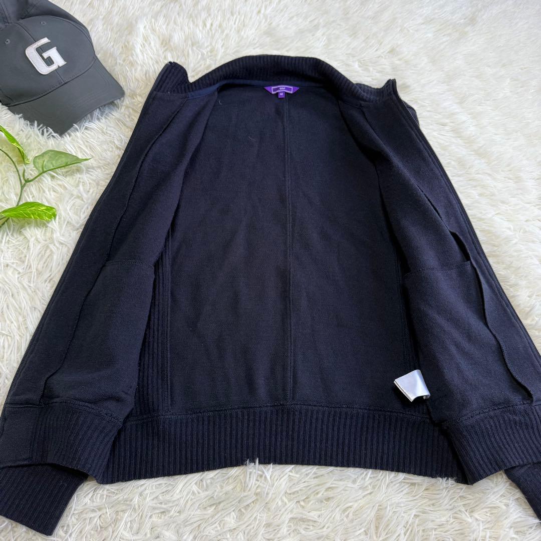 【ビームスゴルフ】美品 ジップジャケット ニット ネイビー Mサイズ メンズ