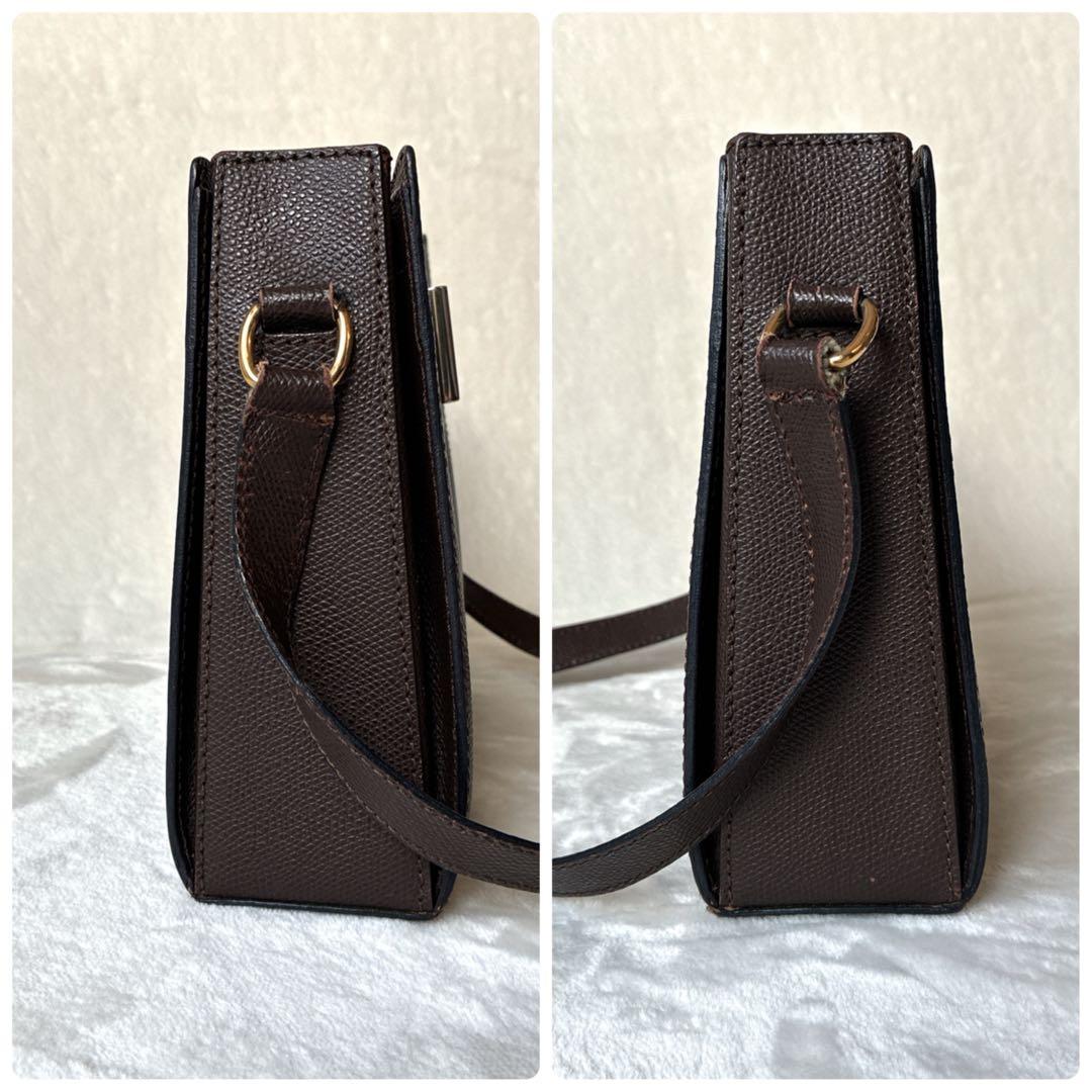 セリーヌ CELINE ショルダーバッグ ターンロック ゴールド金具 ブラウン