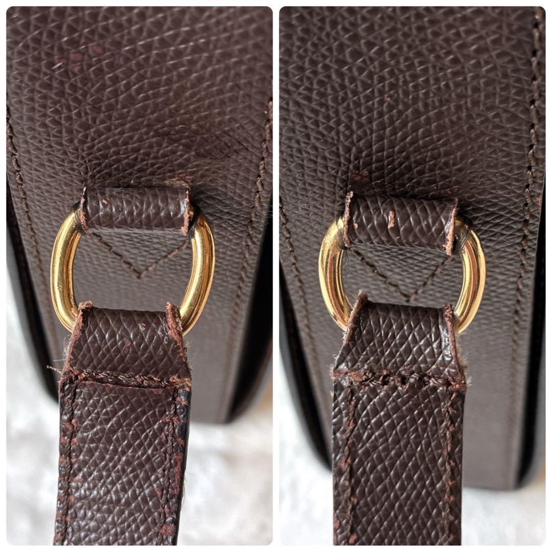 セリーヌ CELINE ショルダーバッグ ターンロック ゴールド金具 ブラウン