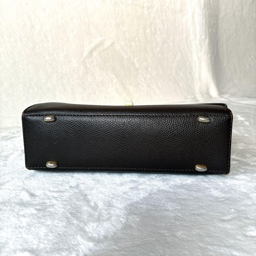 セリーヌ CELINE ショルダーバッグ ターンロック ゴールド金具 ブラウン