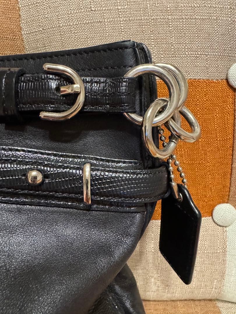 COACH 黒 レザー ショルダーバッグオールド