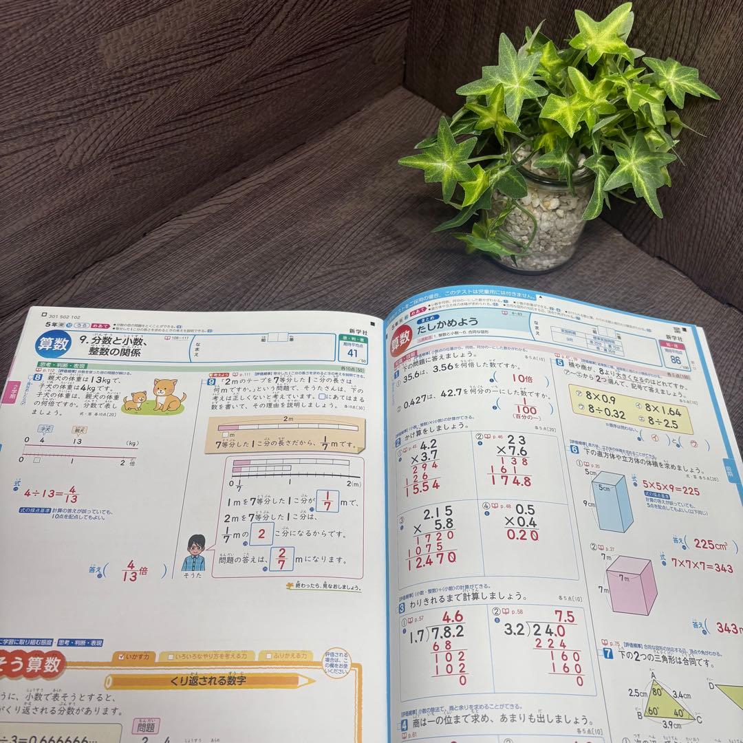 算数 A・C 教師用 mini 5年 上・下巻新学社