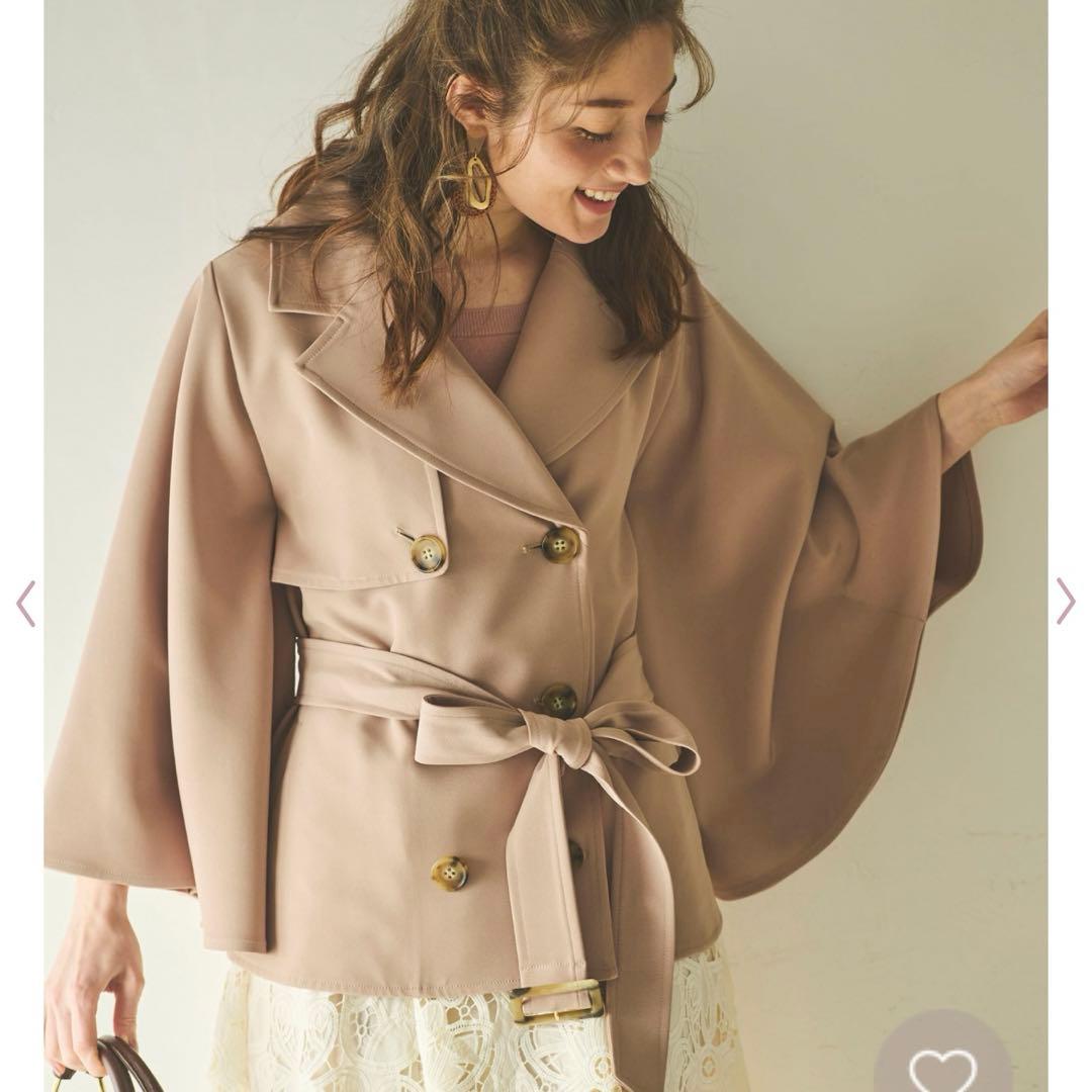 【新品未使用】ノエラポンチョ　マントショートコート　フリー　袖広めで便利