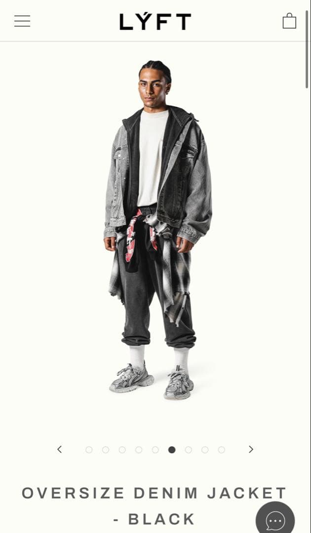 オーバーサイズデニムジャケット - ブラック