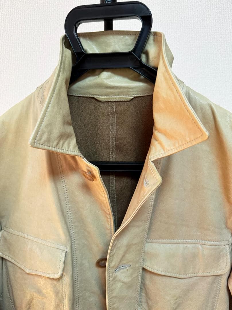 JIL SANDER ジルサンダー 本草木染め ベージュ系 レザージャケット