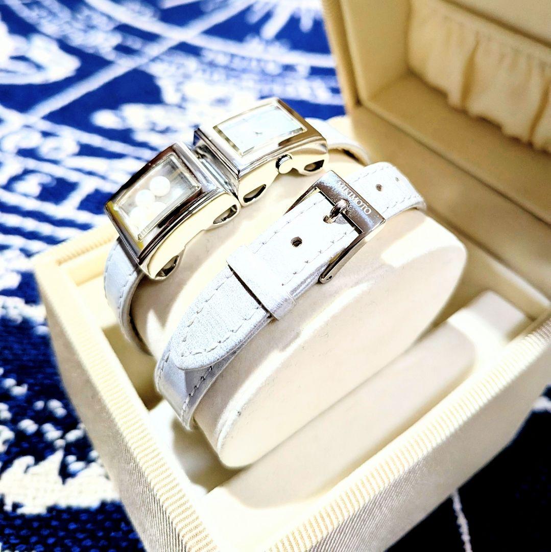 替えベルト付き美品●ミキモト ジュエリーウォッチ 5パール 2連2連ベルト