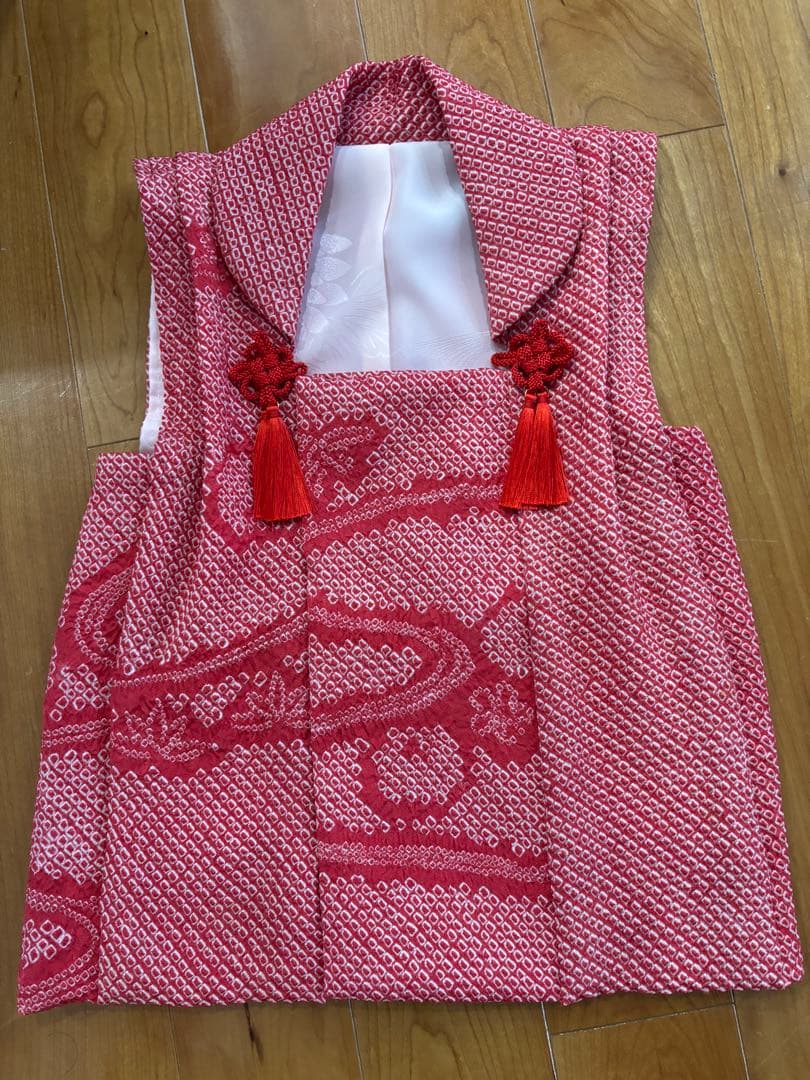 七五三3歳女の子 正絹総絞り手縫いの被布（中綿無し）