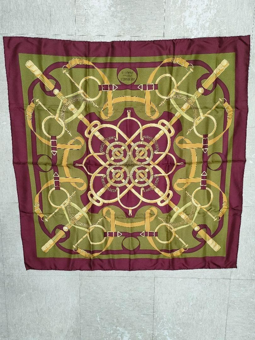 Eperon d'Or 黄金の拍車 カレ90　シルク　エルメス　スカーフ