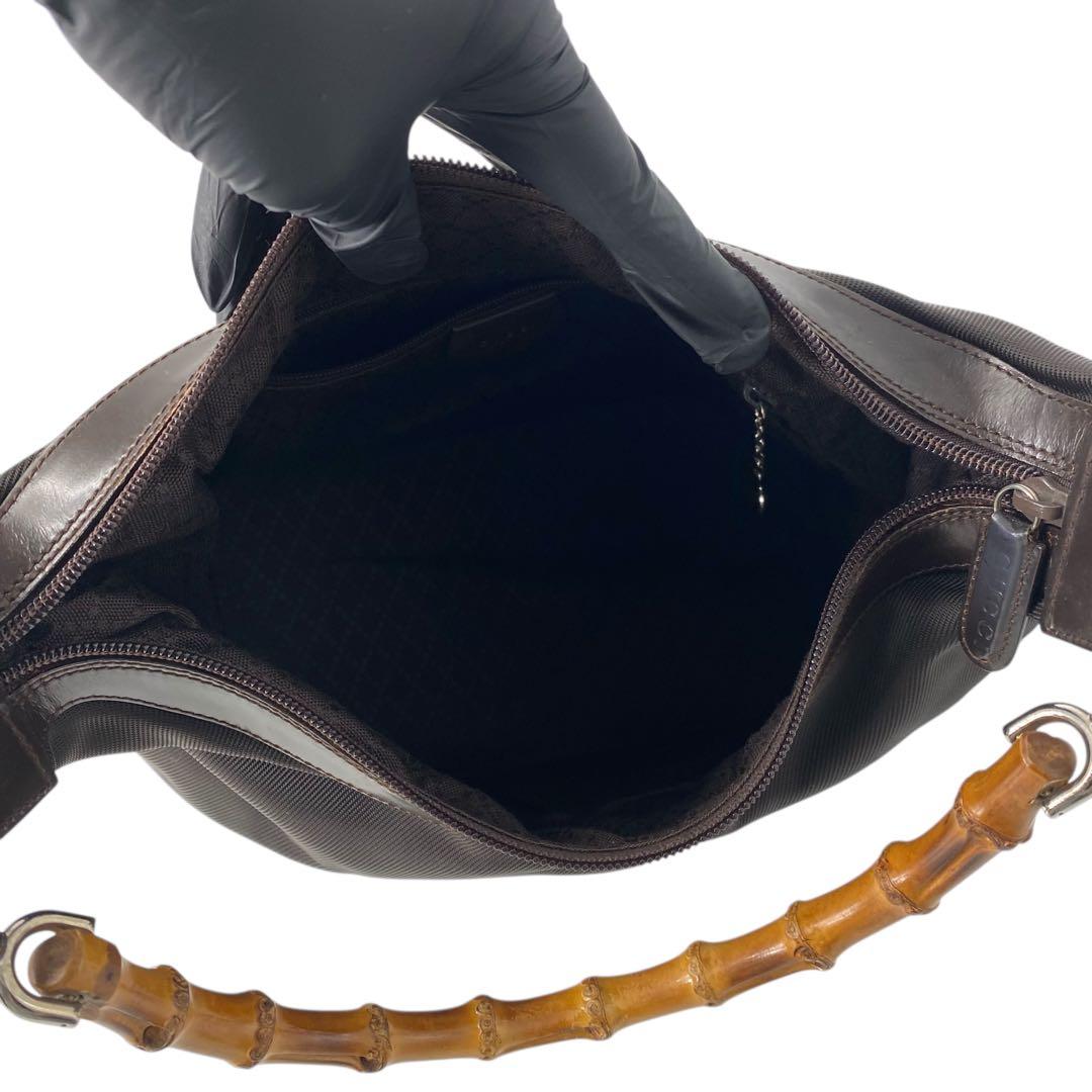 美品 GUCCI グッチ バンブー ワンショルダーバッグ ヴィンテージ ナイロン