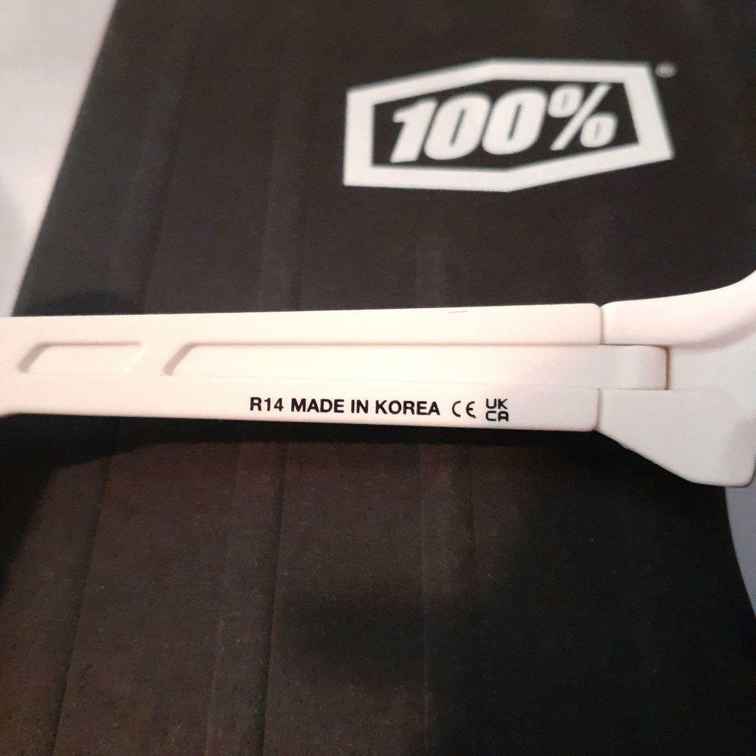 100% S2 ホワイト レッドミラーレンズ ワンハンドレッド サングラス