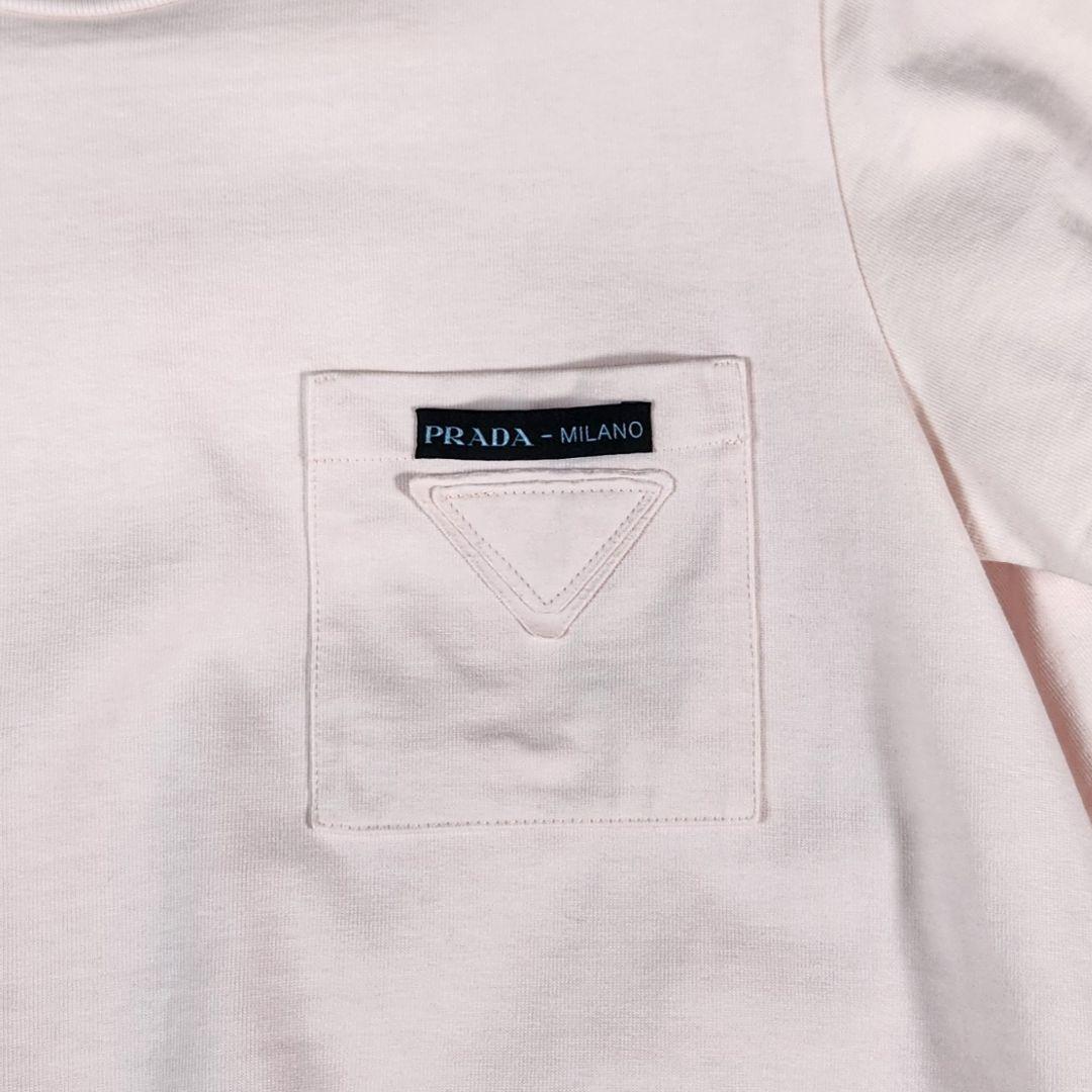 PRADA ワンピース Aライン 三角ロゴ ピンク 大きいサイズ