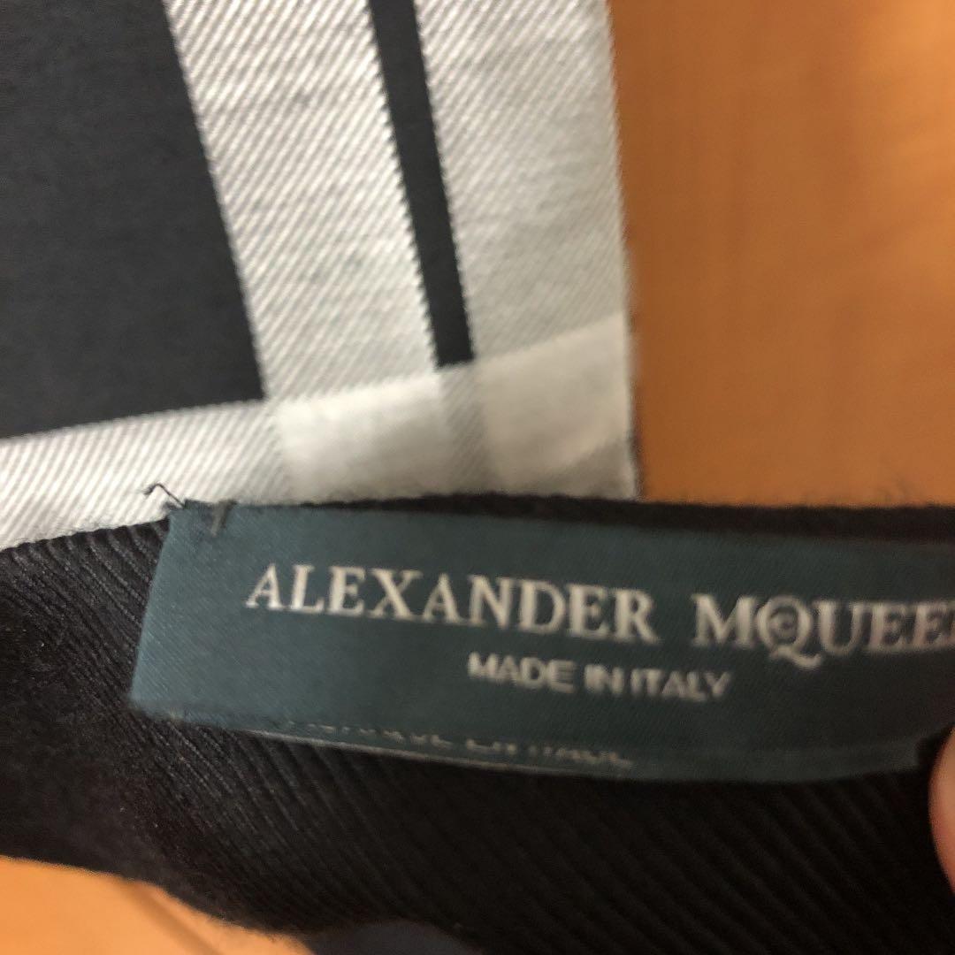 アレキサンダーマックイーン　ウールシルク　チェック　ストール