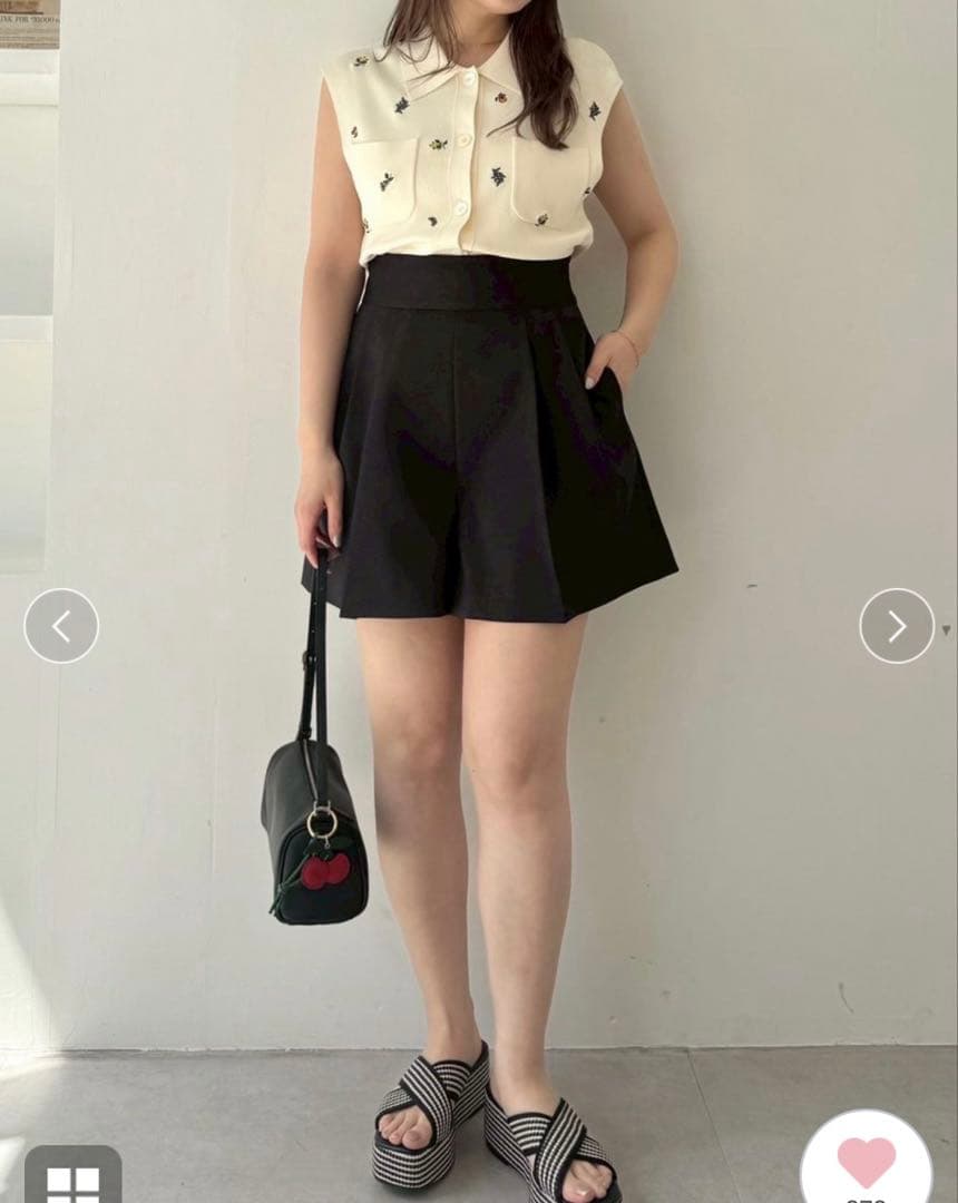 【FRAY I.D】ツータックキュロットパンツ／ウォッシャブル【0】