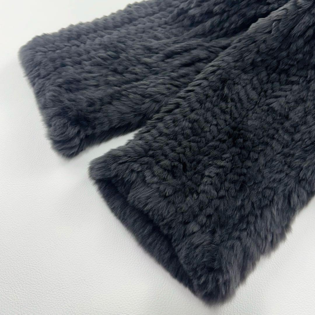 レッキスラビットファー✨アダジェット ノーカラージャケット ファーコート グレー