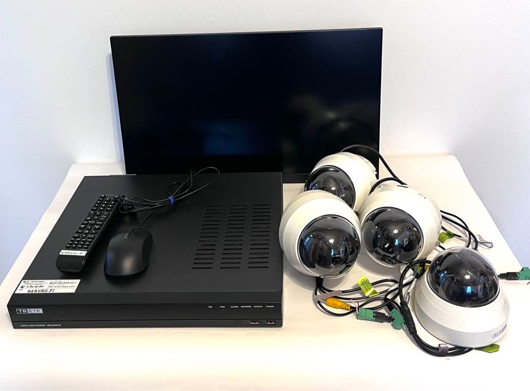 防犯システム一式セット（レコーダー、モニター、カメラ4台）