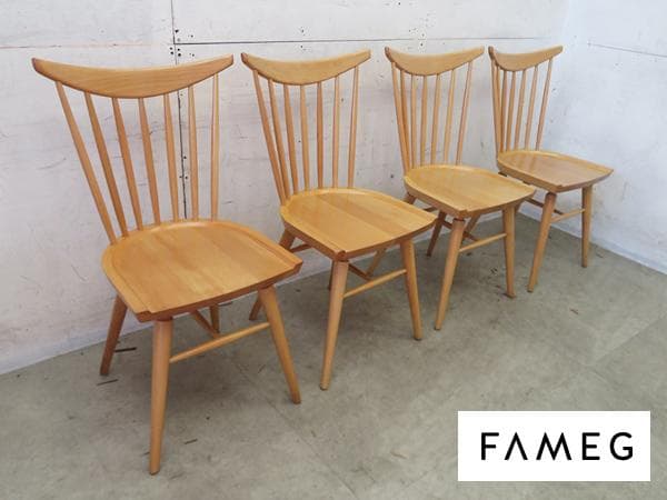 美品■FAMEGポーランド■東欧■ウインザーチェア■4脚セット■名作■トーネット