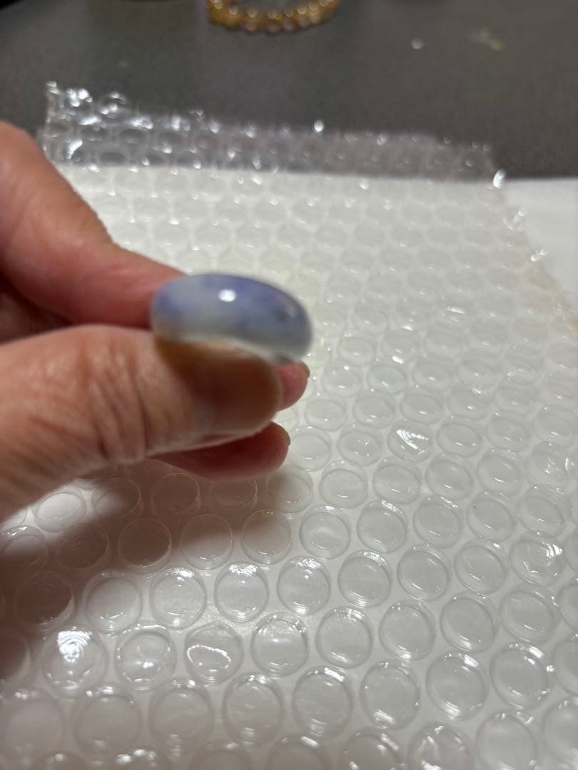 糸魚川翡翠指輪　ラベンダー１２号くりぬき！