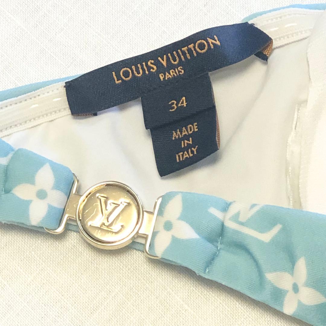 ルイヴィトン ブルーラグーンモノグラム ストラップレスビキニ 水色 34サイズ