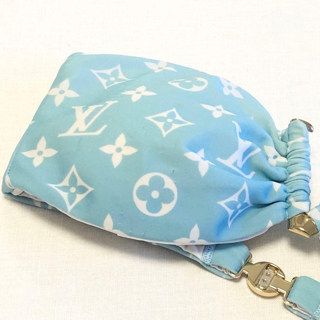 ルイヴィトン ブルーラグーンモノグラム ストラップレスビキニ 水色 34サイズ