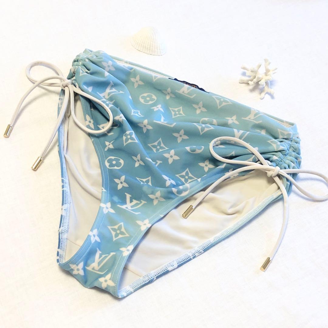 ルイヴィトン ブルーラグーンモノグラム ストラップレスビキニ 水色 34サイズ