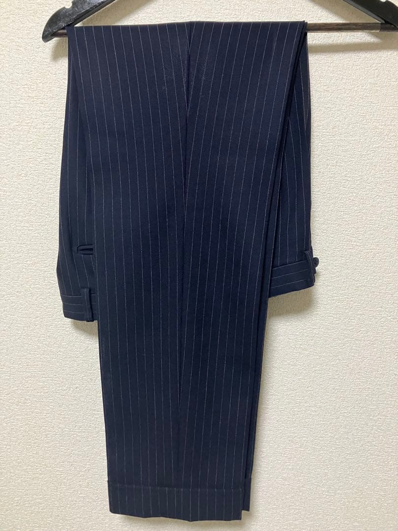 BEAMS F HIELD ピンストライプ3ボタンスーツ　46 ネイビー
