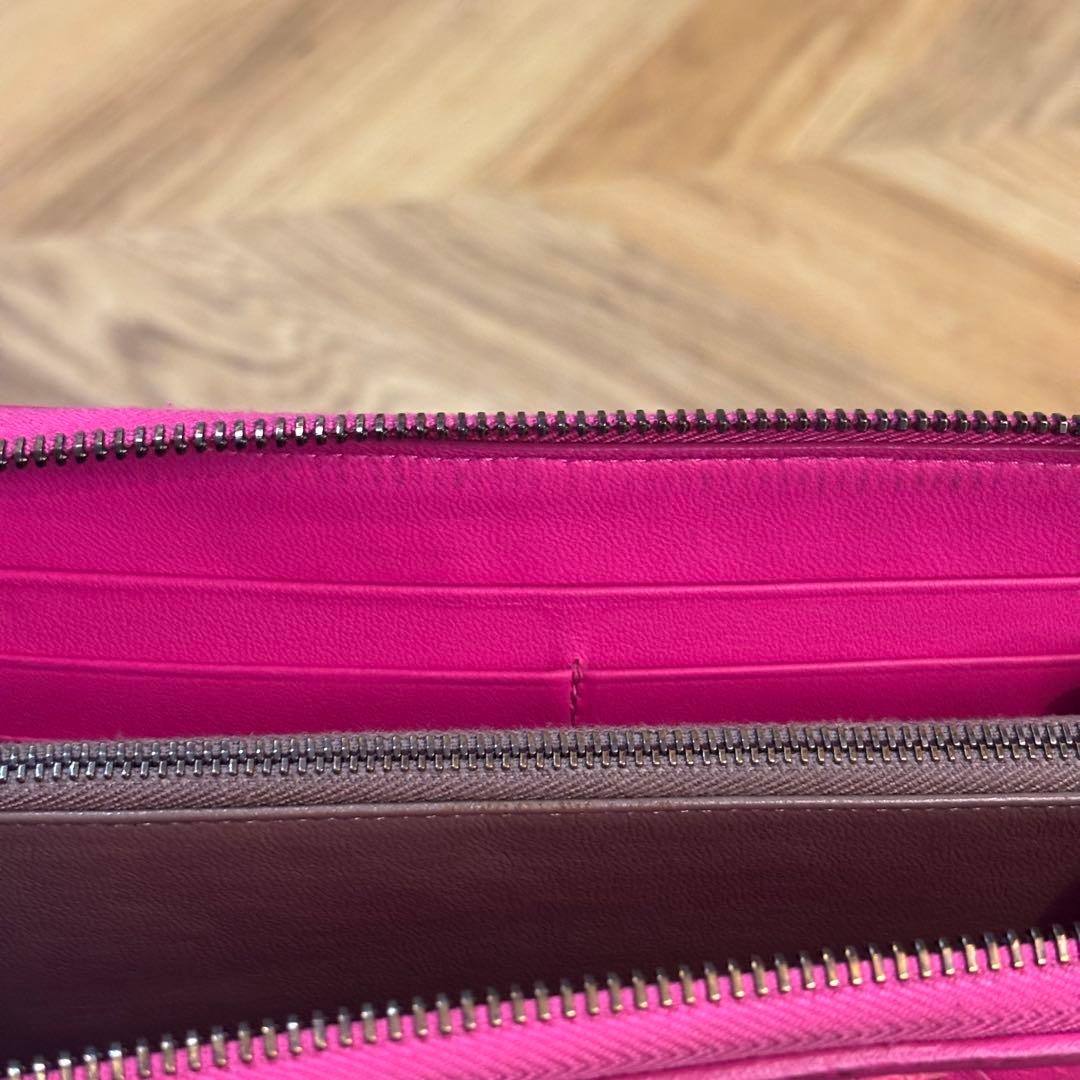 【美品】ボッテガヴェネタ ラウンドジップ アイヤーズ イントレチャート 長財布