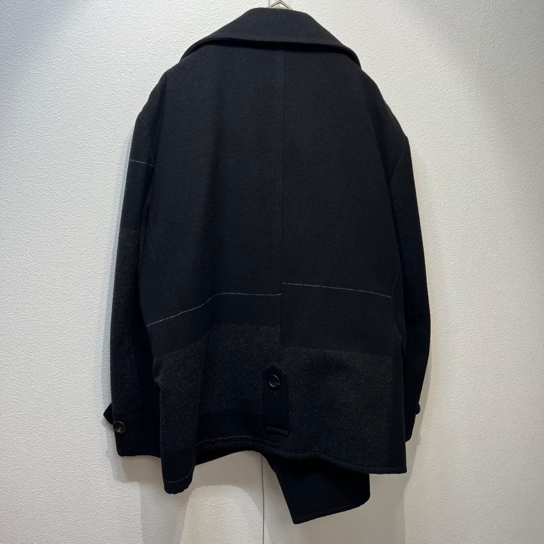 希少 美品 ワイズ レッドレーベル ウール チェック デザイン ピーコート 2