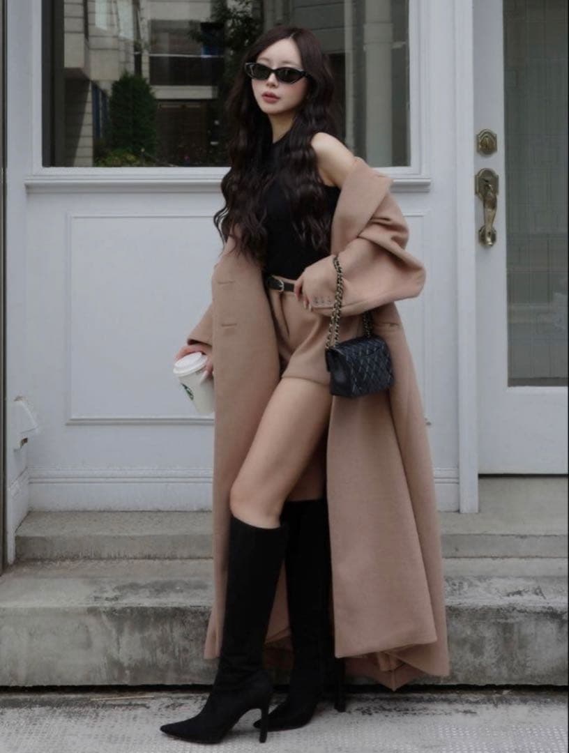 Darichダーリッチ　ダブルロングチェスターコート　キャメル FL