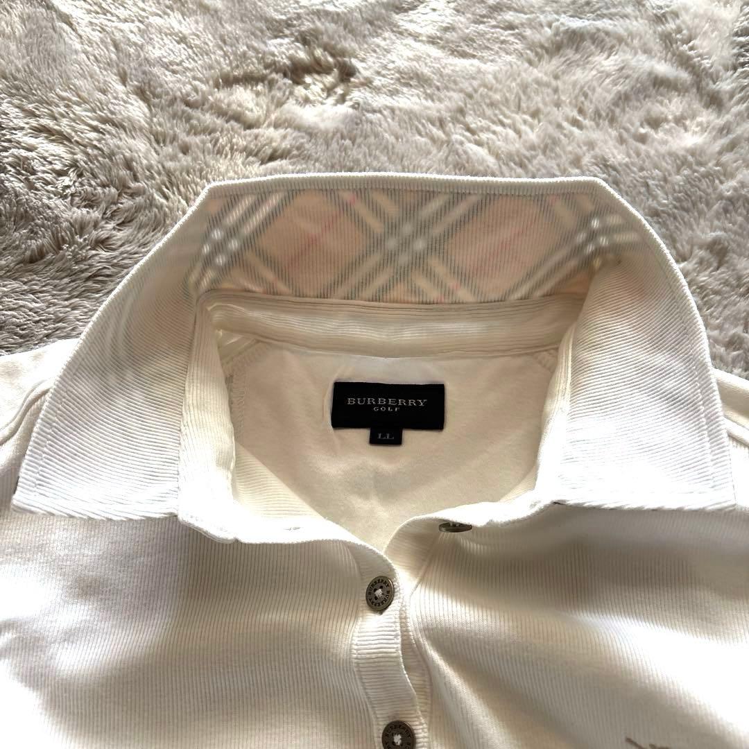 Burberryポロシャツ長袖・白・未使用品4月28日〜5月28日配送出来ません