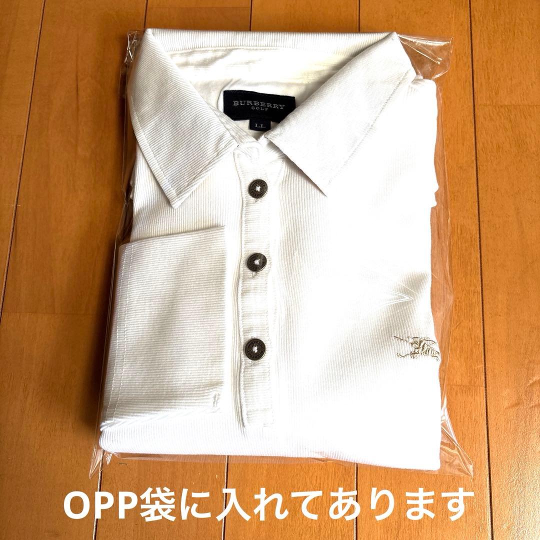 Burberryポロシャツ長袖・白・未使用品4月28日〜5月28日配送出来ません