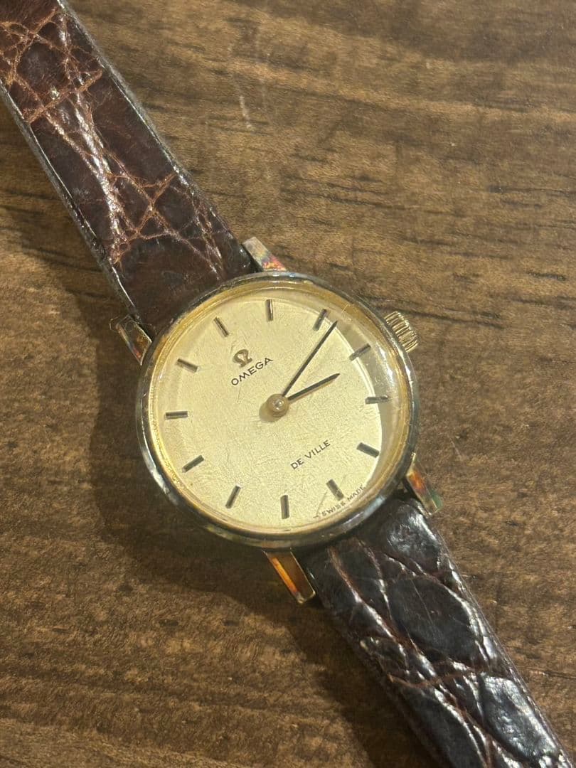 【稼動品】OMEGA De Ville 手巻き時計 ゴールド/ブラックレディース