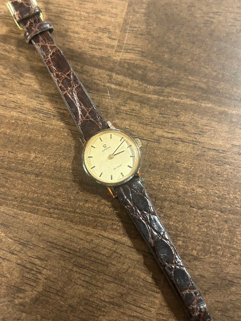 【稼動品】OMEGA De Ville 手巻き時計 ゴールド/ブラックレディース