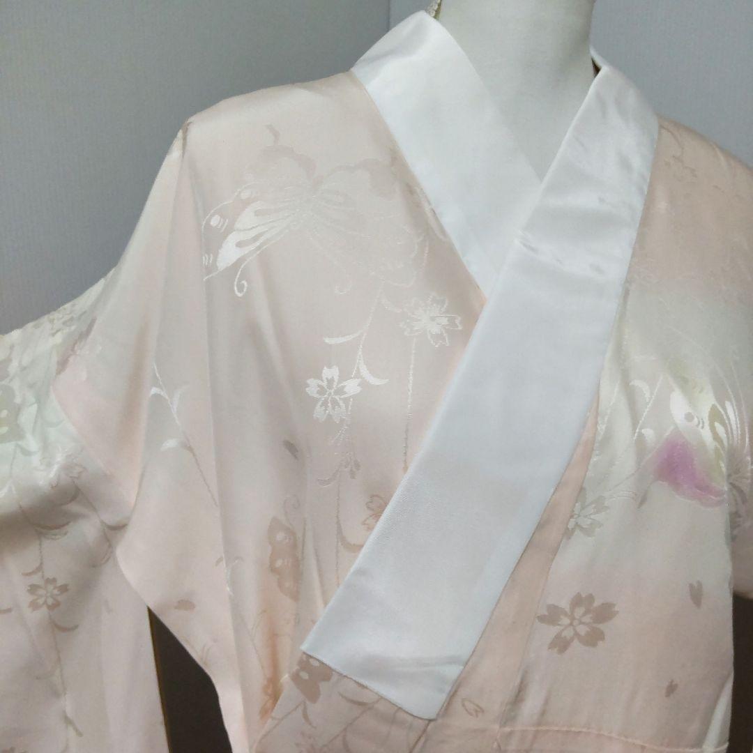 3113 高級正絹振袖長襦袢 袷 半襟付き 美品