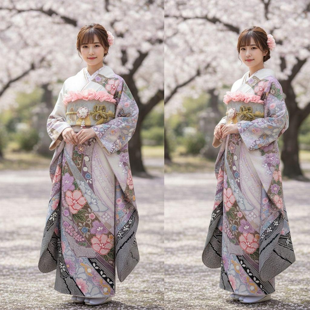 振袖フルセット(8点)・成人式・総絞り・エンボス加工・胴裏正絹・正絹・逸品