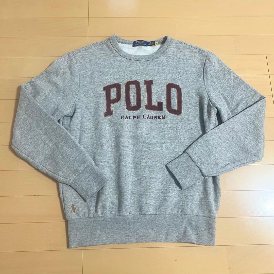✨️激レア✨️POLO ラルフローレン スウェット ロゴ トレーナー グレー S