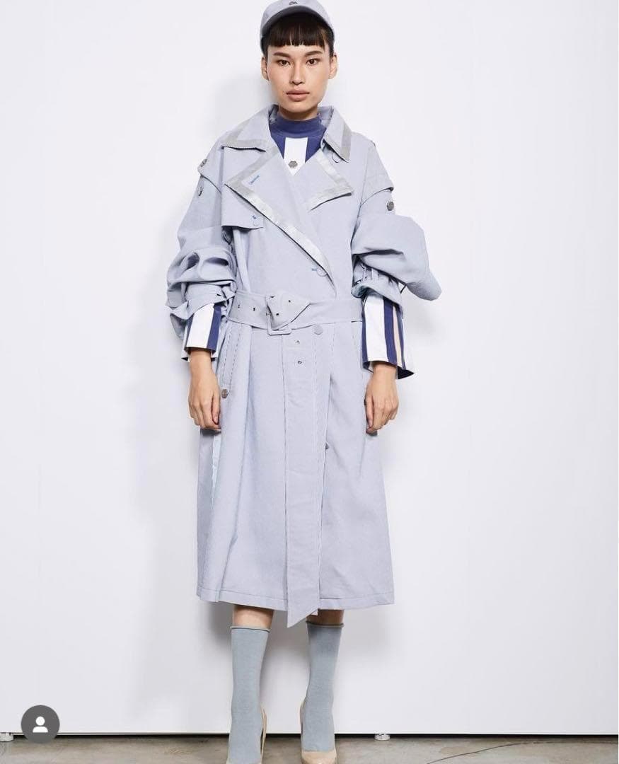 台湾ブランドSeivson ストライプトレンチコート