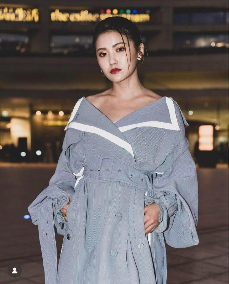 台湾ブランドSeivson ストライプトレンチコート